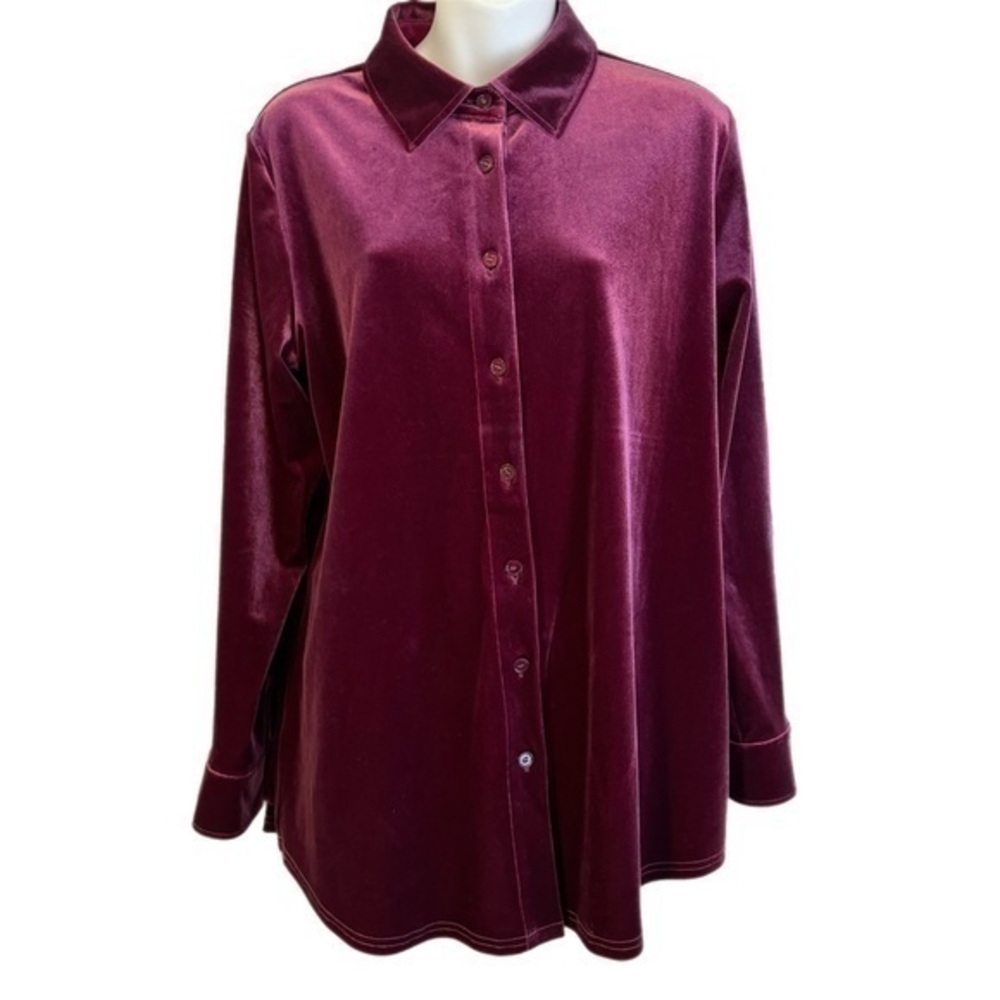 Soft Surroundings Velvet Boyfriend Tunic Shirt